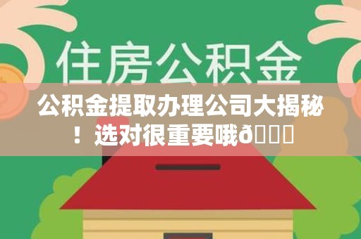 霞浦公积金提取办理公司大揭秘！选对很重要哦😎